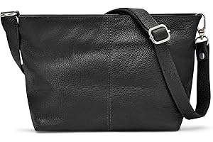 Woodland Leathers 100% Genuine Leather Italian handbags for women, Black handbag/shoulder bag with adjustable strap for ladies, Designer ladies bags with compartments