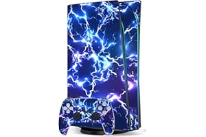 THE STICKER STUDIO LTD Blue Electric Custom Vinyl Skins for Playstation 5, Wrap Decal Cover Stickers for Playstation 5 Digital edition Console Controller (blue electric)