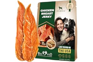 BELOVED PETS Chicken Jerky Dog Treats 300 g - All Natural and Healthy Snacks for Large & Small Dogs - Grain Free and High Protein Meat - Human Grade Pet Chews