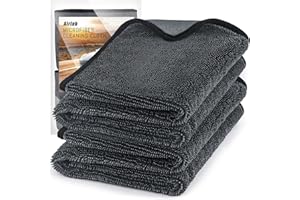 Airlab 2 Pack Drying Towel 60 x 40 CM, Super Absorbent Bathroom Drying Cloth 650 GSM, Magic Cloths for Cleaning Shower Glass, Black Microfiber Cleaning Cloth for Mirrors Window Car Windscreen