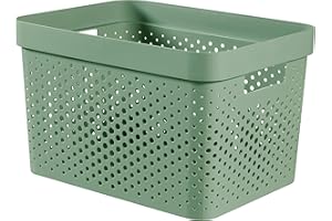 CURVER, Bandeja Infinity 17L, verde, 35,5 x 26,2 x 21,9 cm, plástico reciclado