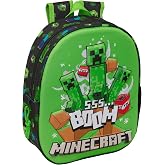 MINECRAFT - School Backpack, with 3D Design, Ideal for Children of Different Ages, Comfortable and Versatile, Quality and Res