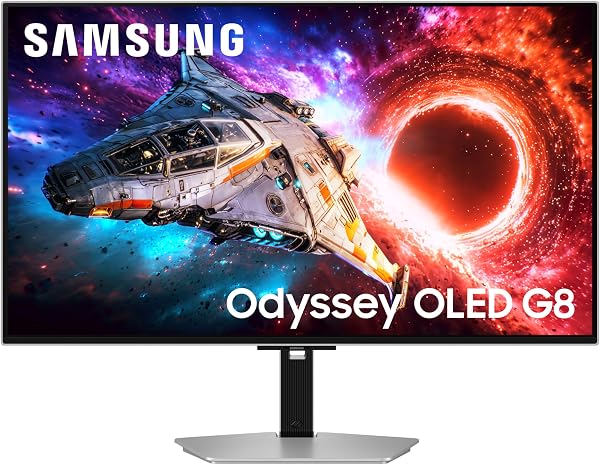 Samsung Odyssey OLED G8 Gaming Monitor 80cm (32") UHD, 240 Hz, 0.03ms(GTG), FreeSync Premium Pro, DP, HDMI, USB Hub, Height, Tilt, Swivel, Pivot Adjust Stand, (