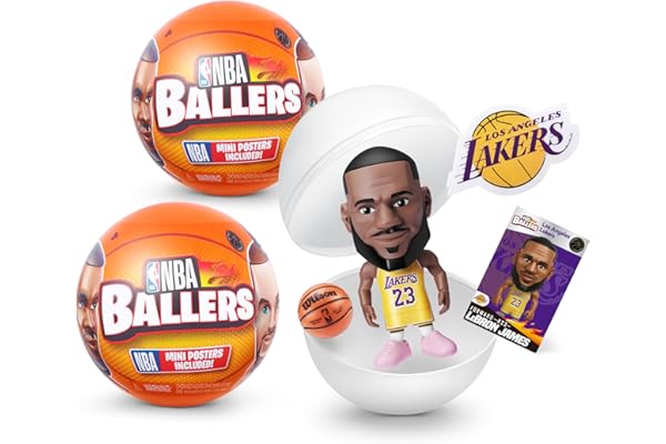 5 Surprise NBA Ballers av ZURU Surprise Unboxing Basketball samlarobjekt sportleksak för pojkar (2 kapslar)