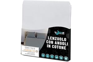 Dreamzie Lenzuolo con Angoli Cotone - 80x160 - Oeko Tex Certificato - Bianco - Lenzuola 80x160 per Letto Bambini