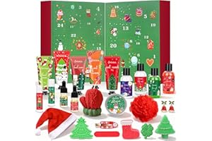 FONTOEN Adventskalender 2025 für Frauen, Beauty Weihnachtsgeschenke für Frauen mit Handcreme, Kerze, Lippenbalsam, Weihnachtsmütze, Badebomben, 24 Weihnachtskalender Hautpflege Geschenkset für Damen
