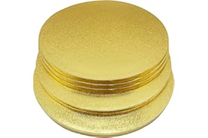 YIYICO Podkładka pod tort, okrągła, 13 mm x Ø 30 cm, 5 sztuk, wielokrotnego użytku, do transportu ciast i tortów (złota)