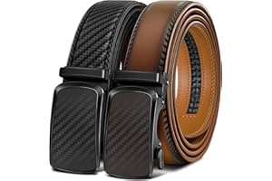 BULLIANT Ceinture 2 Pièces, Ceinture Homme Automatique en Cuir pour Hommes Largeur 35mm Cadeau Box,Taille Ajustable