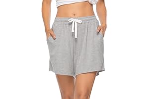Vlazom Pantaloncini Donna Estivi Cotone Morbido Traspirante Tinta Unita Pantaloni di Pigiama Donna Corti per Dormire Casa