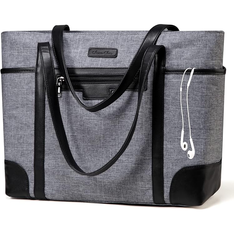 RAVUO Damen-Lehrertasche Set – Wasserabweisend, Für 15,6-Zoll Laptop, 2-teilig, Grau