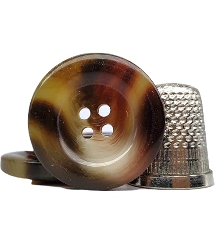 Lot De 10 Boutons En Bois Marron 25 Mm - 4 Trous, Finition Lisse - Pour Couture, Tricot, Projets DIY