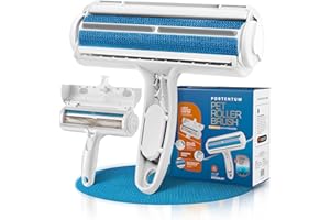 PORTENTUM Brosse Chat Anti Poils Animaux Chien, Brosse Ramasse Enlève Poils, Magique Réutilisable pour Poils, Rouleau à Poils d'animaux, Épilateur pour Canapé, Arbre à Chat, Voiture, lit, Tapis,Panier