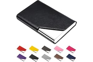 padike Business Name Card Holder Luxury PU Leather & Stainless Steel Multi Card Case,Business Name Card Holder Wallet Credit Card ID Case