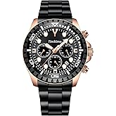 findtime watches mens gold luxury fashion stylish design wristwatch stainless steel green chronograph mens watch analogue quartz watch date 3atm waterproof watch for men