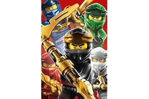 BERONAGE Lego Ninjago Große Decke Fighting 120 x 150 cm Cole Jay Kai Lloyd Zane Nya Misako Sensei Wu Lord Garmadon weiche Kinder Flauschdecke Kuscheldecke Wohndecke Fleecedecke Sofadecke Pass. zur Bettwäsche