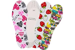 WLLHYF 3 pary dziecięcych wkładek do butów, miękkie i oddychające wkładki dla dzieci, wkładki do butów Memory Sponge w dowolnym rozmiarze, dla dzieci i małych dzieci (zestaw 1), Cropable-Größe