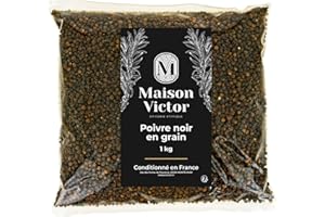 Poivre noir de Madagascar 500g - Maison Victor | Poivre en grains de qualité - Conditionné en France - Idéal pour moulin, saveur exquise & arôme puissant, poivre premium pour amateurs de gastronomie