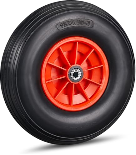 Relaxdays Wheelbarrow Tyre, 4.80 4.00-8, Solid Rubber Spare Wheel Steel Rim Puncture Proof Up To 120 Kg Greenblack - View #3