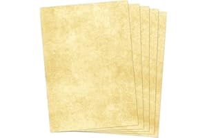 ‎CLEVER POOL Clever Pool 25 Blatt Briefpapier, Urkundenpapier, Vintage, marmoriert, hochwertige 120g/qm Qualität, beidseitig, Mittelalter Papier, freundliche Farbe