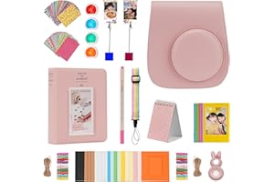 ZUIKAKU 14 in 1 Mini 12 Zubehör Kompatibel mit Fujifilm Instax Mini 12 Sofortbildkamera. (Rosa)