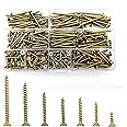 335 Pcs Self Tapping Wood Screws Assortment Kit, Assorted Cross Pan Head Countersunk Zinc-Plated Concrete Screws, Drywall Screws for Door Hinges, Repairs, DIY Project