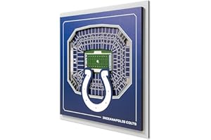 YouTheFan Offiziell lizenzierte NFL Indianapolis Colts Stadium Series 3D Wall Art - Mehrschichtige Team-Stadion-Nachbildung, detailliertes Sport-Fan-Geschenk, Innendekoration