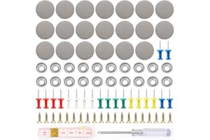 AERZOUSER 20 Stück Dachhimmel Reparatur, Auto Reparatur Nieten Set, Universal Auto Dach Nieten, Dachhimmel Reparatur Knopf, Auto Dach Knöpfe mit Stecknadeln Schraubendreher Maßband für Alle Autos, Grau