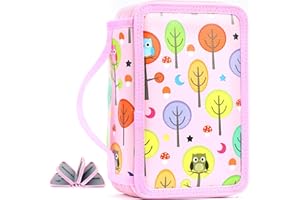 DBPBToU Astuccio Grande Astuccio Scuola 75 Scomparti Per ragazzo e Ragazza, Astuccio per Matite a 4 Scomparti, Astuccio Matite per la Scuola (Rosa)