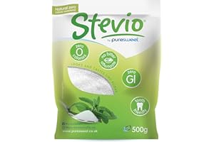 PURESWEET Stevio® Premium Stevia Sweetener 500g, Tastes Like Sugar, Diabetic & Keto Friendly, No Bitter Aftertaste, Spoon for Spoon, (Resealable and Recyclable Pouch)