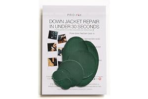 DJR Pro-Fix Down Jacket Repair Patches: Easy to Use, Pre-Cut, Self-Adhesive, Waterproof Fabric, Tear-Resistant Rip-Stop Nylon Fabric Patches for Clothing, Down Jacket Patches, Outdoor Gear - BOTTLE GREEN