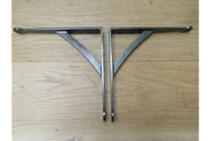 IRONMONGERY WORLD IronmongeryWorld® Pair of CAST Iron Penny END Rustic Shelf Bracket Wall Support Books Storage (8")