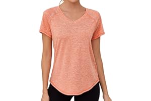 Gyabnw T-Shirt de Sport pour Femme, Haut de Sport, Dos en Maille, Coupe Ample, Haut de Course, de Yoga, léger, évacuant l'humidité, col Rond, Manches Courtes pour Dames