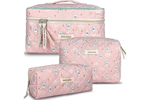 TOPALL Neceser Maquillaje Grande, Neceser Viaje Mujer de Algodón Neceser Cuero,Makeup Bag,XXL Organizador Bolsa de Aseo para Maquillaje Necessaire Viajes Accesorios de Mujer