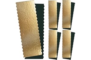 SCRAPCOOKING SCRAP COOKING - Kit de 5 Supports à Bûches de Noël & Cakes - Carton Réversible Doré & Noir - 30 x 10 cm - Gâteaux Rectangulaire Pâtisserie Boulangerie - Fabriqués en France - 5205