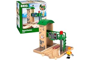 BRIO World – Doppio Semaforo con Operatore | Accessorio Pista In Legno Per Bambini | Treno Brio Bambini 3 Anni O Più | Idee Regalo | Regalo 3 Anni