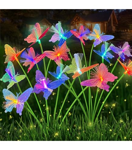 XVZ Zonnelampen voor buiten, tuin, 3 stuks, decoratieve kleurrijke lamp, kleurverandering, vlinder, waterdicht, tuinverlichting op zonne-energie, voor patio, gazon, terrassen, balkondecoratie