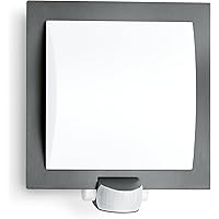 Steinel Außenleuchte L 20 anthrazit, Wandlampe mit 180° Bewegungsmelder, Max.10 m Reichweite, schlagfest, E27, Max. 60 W…