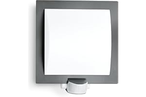 Steinel Luminaire extérieur L20 avec détecteur de mouvements à 10 m - Applique murale 60W avec capteur de présence - Lampe extérieure élégante gris anthracite