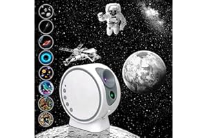 MERTTURM® Projektor gwiaździstego nieba z efektem meteorów, lampa Galaxy 8-w-1 do sypialni, z regulowanym obiektywem skupiającym dla dzieci i dorosłych, dekoracja na Boże Narodzenie