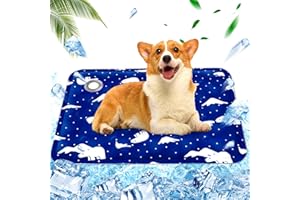 AHYDFSR Alfombra Refrescante para Perros Gatos,Mascotas Alfombrilla Autoenfriante,Cama Refrescante Perro Inyección De Agua,Cama Gat Frio Animales Colchon Mascotas para Verano,50x60cm,L,Oso de hielo azul real