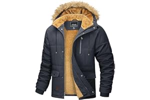 MAGCOMSEN Veste d'hiver pour homme - Coupe-vent - Polaire chaude - Loisirs - Transition - Doublure imperméable - Randonnée épaisse - Travail
