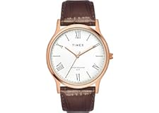 TIMEX Men's Analog White Dial Coloured Quartz Watch, Round Dial Rose Gold Stainless Steel Case - TWNTG0900
