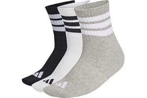 adidas 3 Stripes Cushioned Sportswear Mid Cut Socks 3 Pair Pack Calcetines Unisex adulto