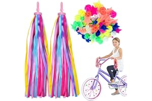 XERTEAM Accessoire Velo Enfant, 2 Vélo Tassels + 36 Rayons De Roue De Vélo Perles pour Garçons Filles, Multicolores Vélo Accessoires Clips à Rayons pour Vélo pour Trottinette Tricycle