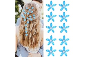 Mezrkuwr 10 fermagli per capelli a forma di fiore, mini fermagli in metallo con strass per donne, decorativi, per ragazze, matrimoni, accessori per capelli