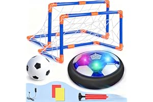 lenbest Kids Football Set - Rechargeable Air Football with Goals, Cards & Whistle - Toys for Boys aged 3-10