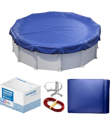 Bâche De Piscine Ronde Duraol 5m - Épaisseur 300g/m², Bords Renforcés, Résistante Aux UV