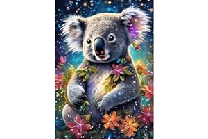 MAXBYE Koala DIY Peinture Diamant Adulte, Animaux Diamond Painting Enfant Diamant Kits de Broderie au Point de Croix Diamant Strass Point de Croix Painting pour Murale Décoration 30x40cm