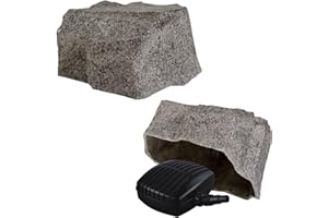 GARTENDEK Faux Rocher pour Le Jardin Et Arrière-Cour - Artificielle, Fausse Pierre pour La Décoration De Paysage, pour Cacher Les Utilitaires de Jardin, Couverture Ø 33 cm S-04, Gris