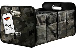 ‎STUFF FROM ABOVE stuff from above - 50L Kofferraum Organizer Auto in Camouflage mit Klett - Große Kofferraum-Tasche - Antirutsch Klett Einkaufs- & Transporttasche - Kofferraum-Box (Car Bag, (57x35x30cm)